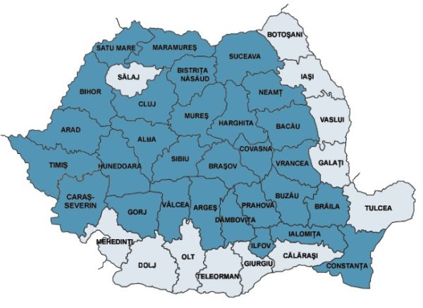 Hartă administrativă a României